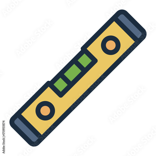 level checking filled line icon used in carpentry work