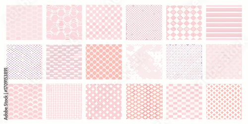 Assortment of Pink and Peach Abstract Geometric Patterns