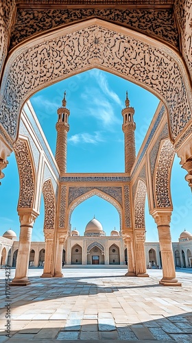 Juma Mosque Arches Ornamentation and Minarets, Shamakhi Azerbaijan Landmark, Architecture