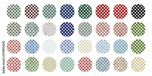 Collection of Textured Circles with Geometric Patterns