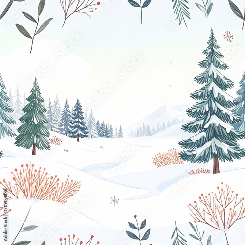Snowy Forest Scene