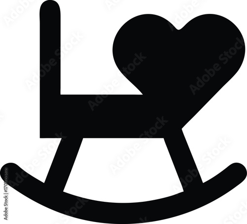 Cozy rocking chair with heart silhouette symbolizing comfort love and relaxation simple icon