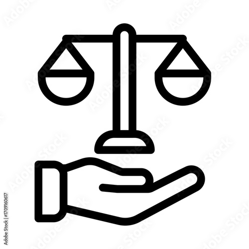Fairness and Justice Line Icon of Ethical Business Icon Set