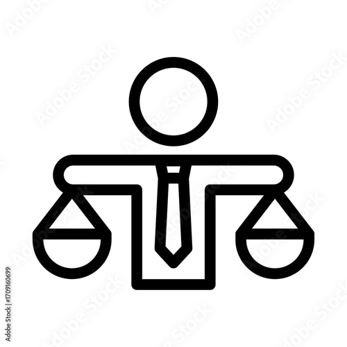 Justice and Equality Line Icon of Ethical Business Icon Set