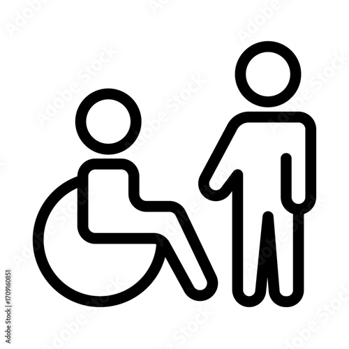 Accessibility Support Line Icon of Diversity and Inclusion Icon Set