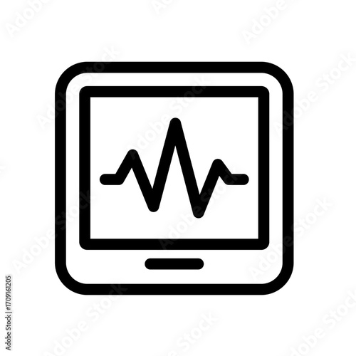 Heart Monitor Line Icon of Ambulance and EMS Icon Set
