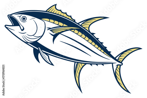 vector illustration of a tuna fish