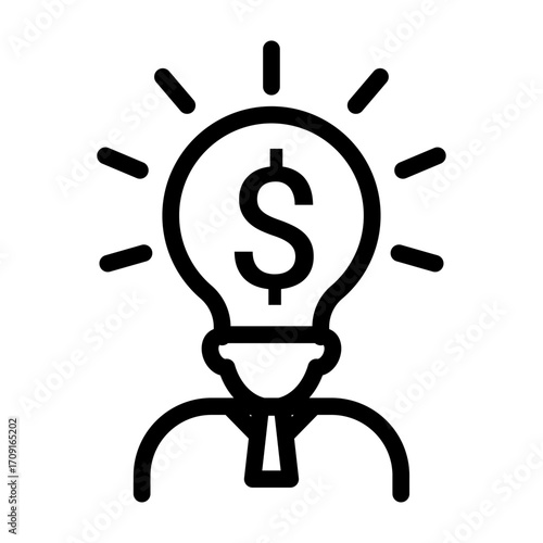 Innovative Entrepreneur Line Icon of Entrepreneurship Icon Set