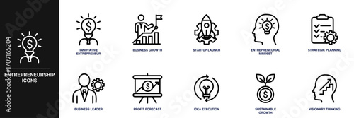 Entrepreneurship Line Icon Set