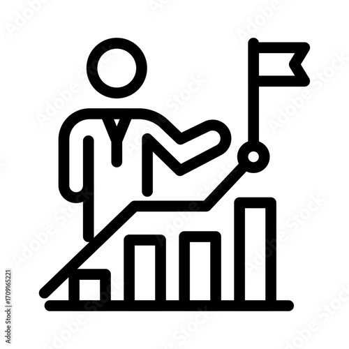Business Growth Line Icon of Entrepreneurship Icon Set