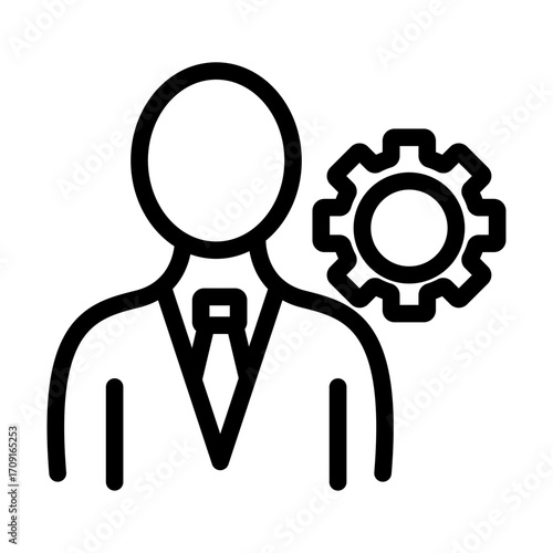 Business Leader Line Icon of Entrepreneurship Icon Set