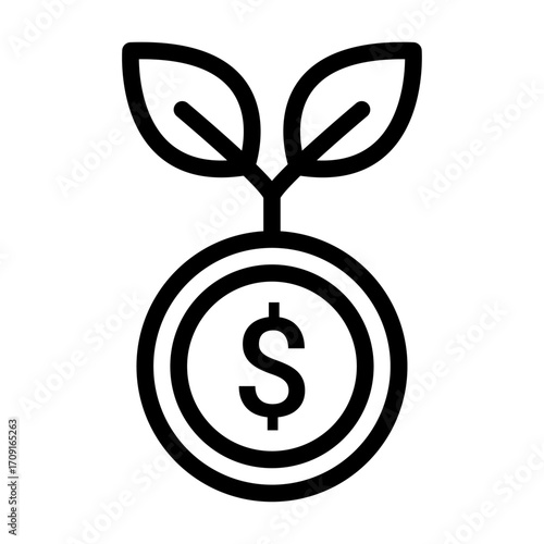 Sustainable Growth Line Icon of Entrepreneurship Icon Set