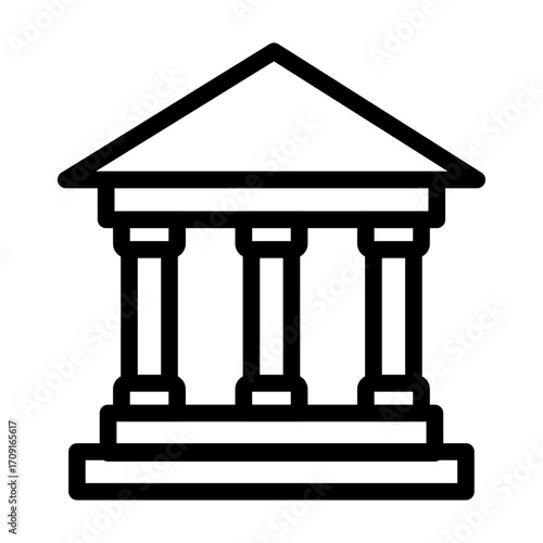 Court Building Line Icon of Court and Justice Icon Set