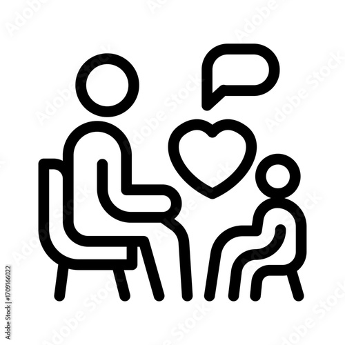Child Counseling Line Icon of Therapy and Counseling Icon Set