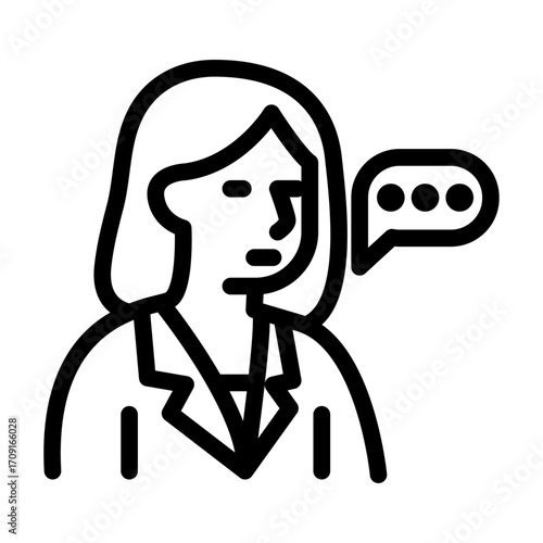 Therapist Consultation Line Icon of Therapy and Counseling Icon Set