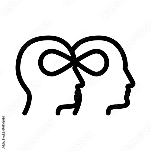 Guided Conversation Line Icon of Therapy and Counseling Icon Set