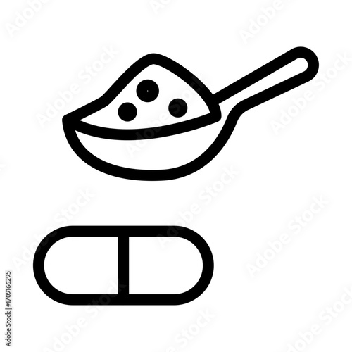Powder Supplement Line Icon of Dietary Supplements Icon Set