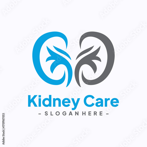 Kidney logo vector. Urology logo design template. Icon stock vector isolated