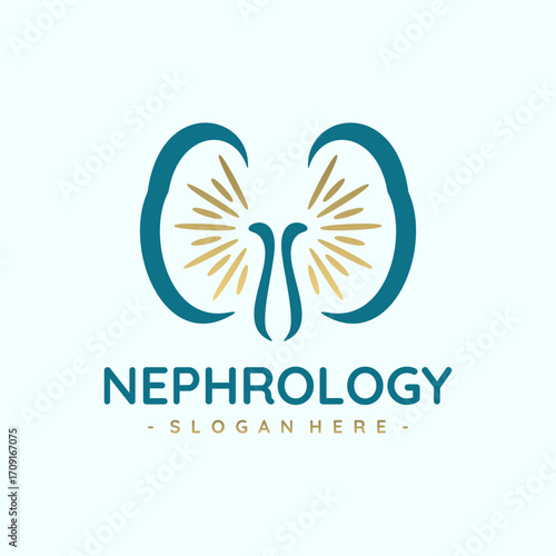 Elegant Nephrology Logo for Kidney Health and Medical Branding. Vector illustration isolated