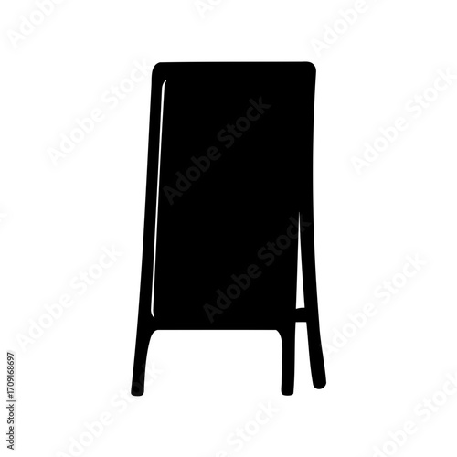 Black sandwich board silhouette for advertising specials and sidewalk promotions display