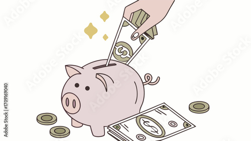 Saving money piggy bank financial planning investment cash coins wealth economy budget finance banking money management savings growth prosperity wealth building financial securit.