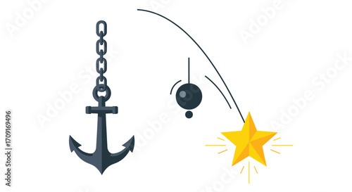Achieve your aspirations with a guiding star while a strong anchor provides stability for your journey, Generative AI.