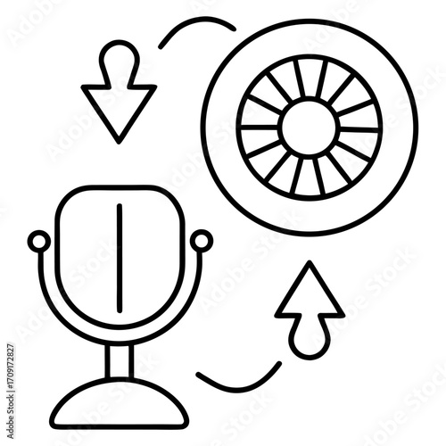 Audio Transformation Concept Depicting the Modification of Sounds with a Car Wheel Metaphor