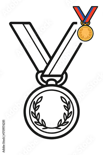 Gold Medal Award with Ribbon.