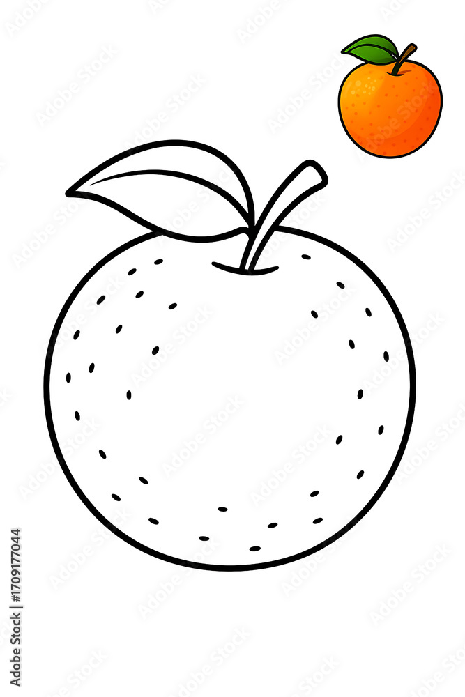 Obraz premium Orange Fruit Coloring Page Illustration.