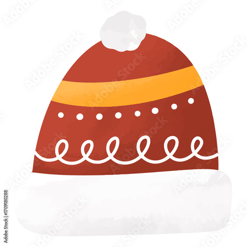 Red christmas hat hand drawn
