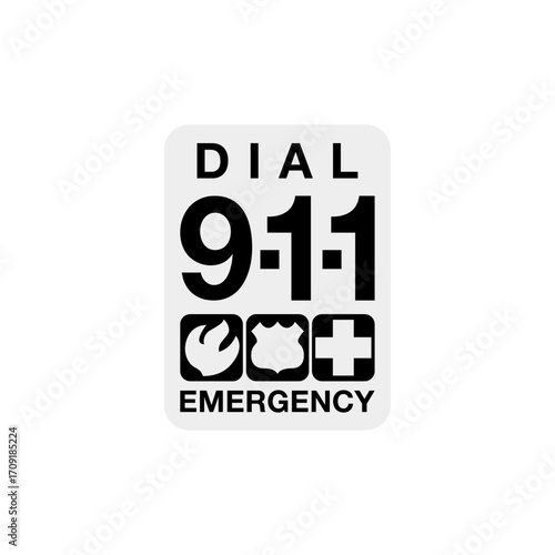 Dial 911 Emergency Sticker for Vehicle