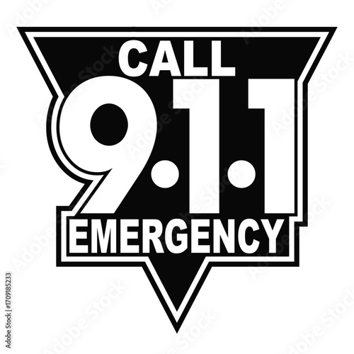 Call 911 Emergency Triangle Vehicle Decal
