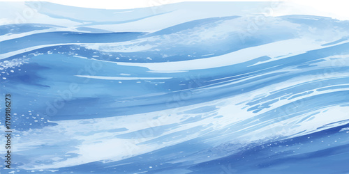 Abstract waves of ocean blue water reflect the serene summer sky