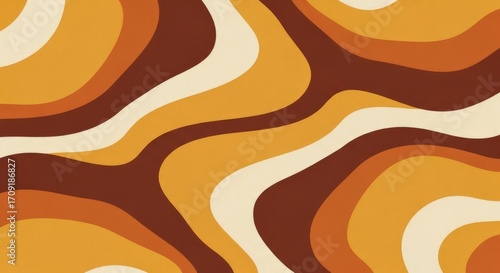 Retro wavy stripes pattern warm color palette background