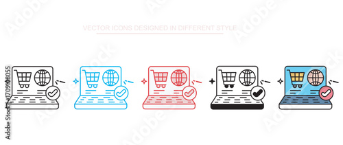 E Commerce icon design with white background stock illustration