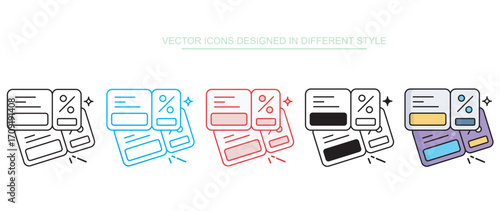 Discount Voucher icon design with white background stock illustration