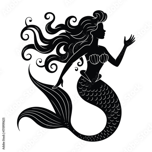 Mermaid Silhouette Vector