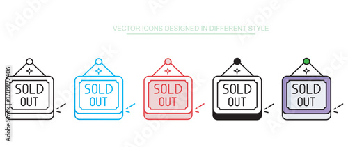 Sold Out icon design with white background stock illustration