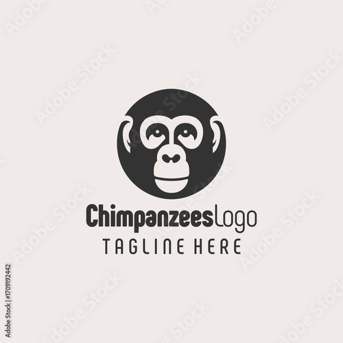 Original Chimpanzee Silhouette Logo Icon