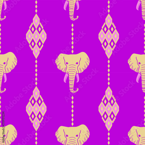 popular elephant pattern in asian style this elephant graphic is fashionable in thailand india and south east asia and this elephant and baby elephant can be for textile industry and any package