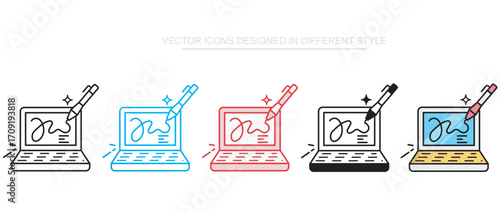 Digital Signature icon design with white background stock illustration