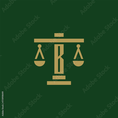 Law Scale of Justice Letter B Logo