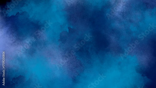 A dark and moody abstract background of swirling blue and black clouds, deep blue smoke and cloud-like patterns provides a unique and dynamic texture, 