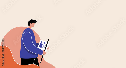 Person casually working on a laptop, illustrating concepts of freelance, remote learning, and digital productivity in a relaxed setting.