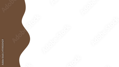Minimalist brown wavy abstract shape on a clean white background, offering ample copy space for modern graphic design and advertising.