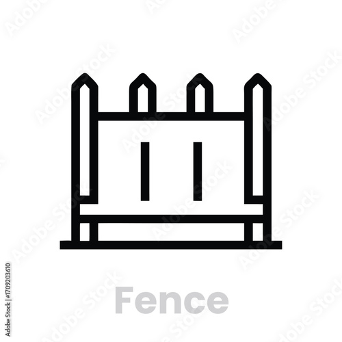 Illustration of a fence isolated on white background the fence is made of wood and has a simple design it is a common sight in rural areas