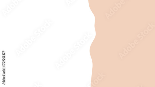 Soft peach and clean white abstract background with a gentle, organic wavy divider. Perfect for serene design, beauty, or wellness branding.