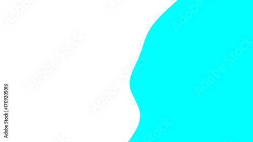 Vibrant cyan wavy shape against a clean white background, offering a modern, abstract, and versatile design element for various projects.