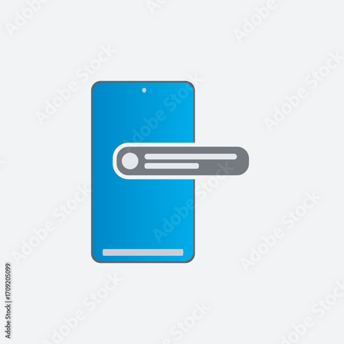 Smart Security Mobile Phone Door Lock Concept Illustration