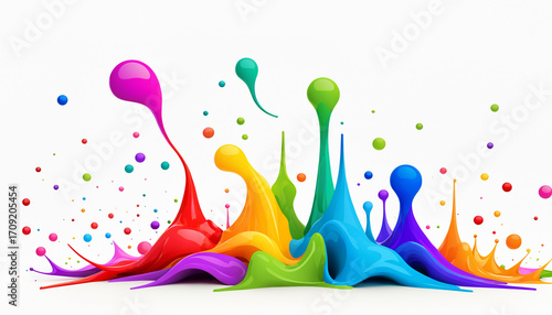 colorful paint splashes in ...